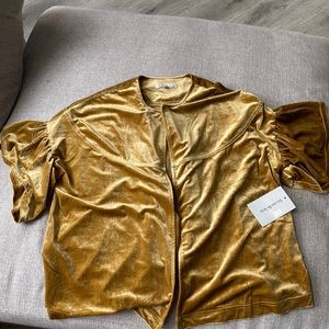 NWT gold velvet jacket from See and Be Seen S/M